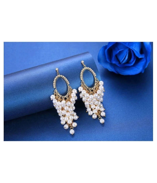 YouBella Gold Plated Crystal Earrings for Girls and Women - White