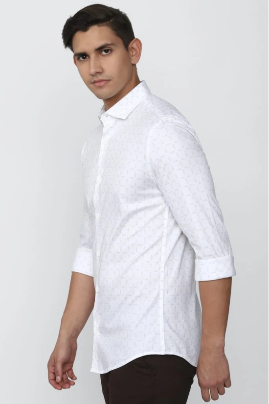 Men White Super Slim Fit Formal Full Sleeves Formal Shirt