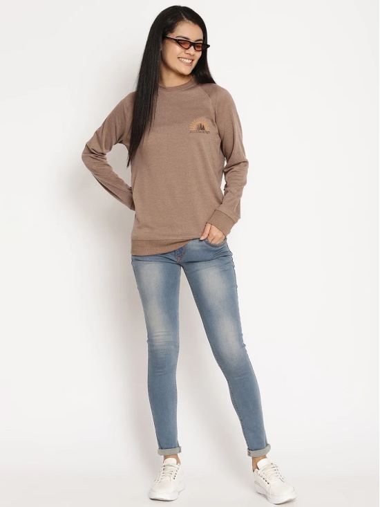 Women Wanderer Brown Solid Sweatshirt-XL