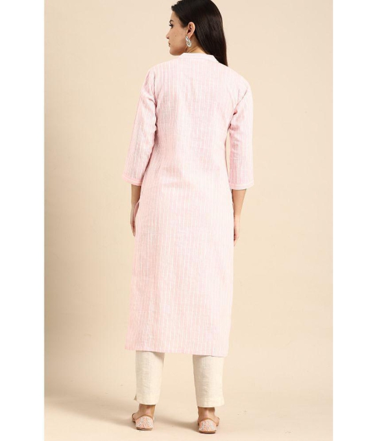 Rajnandini - Pink 100% Cotton Women's Straight Kurti ( Pack of 1 ) - None