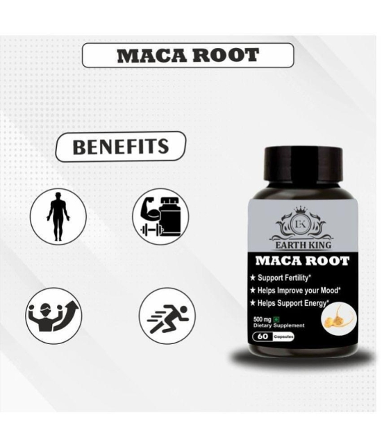 EARTH KING Maca Root Extract Capsule for Men & Women, 60 Capsules (Pack of 1)