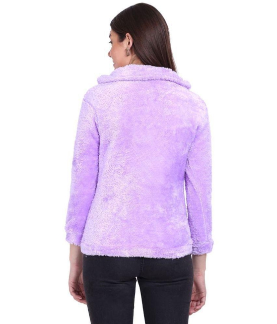 PPTHEFASHIONHUB Faux Fur Womens Non Hooded Sweatshirt ( Purple ) - None