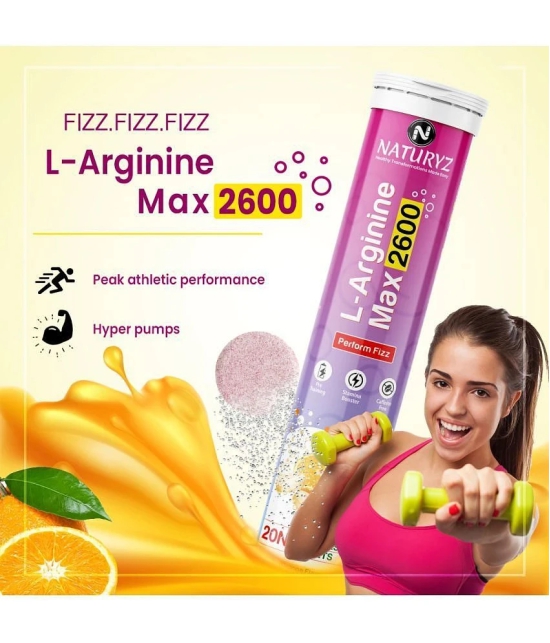 NATURYZ L Arginine Max 2600, Boost Stamina, Increase Blood Flow, Improves Performance - 20 Tablets