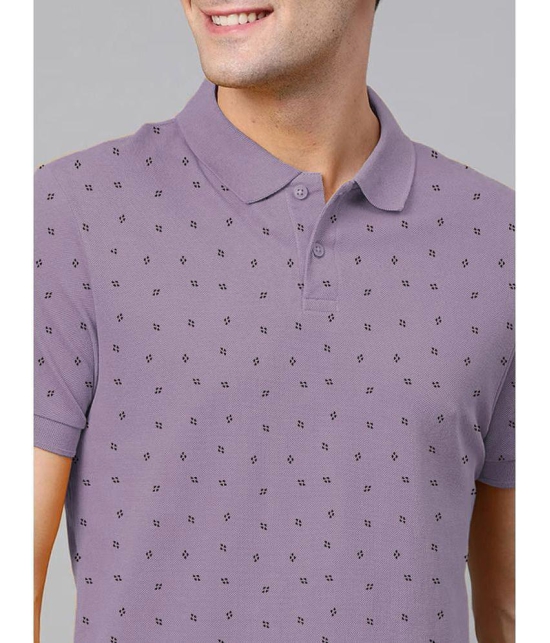 ADORATE Cotton Blend Regular Fit Printed Half Sleeves Mens Polo T Shirt - Lavender ( Pack of 1 ) - None