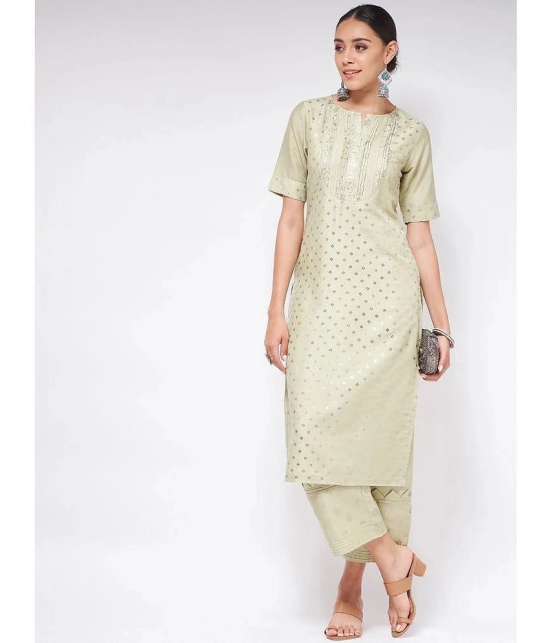 Pannkh - Green Polyester Womens Straight Kurti ( Pack of 1 ) - None