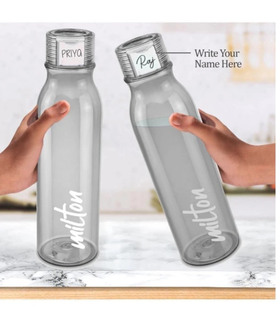 Milton Name Tag Pet Water Bottle, Set of 3, 1 Litre Each, Burgundy, Green, Grey - Assorted