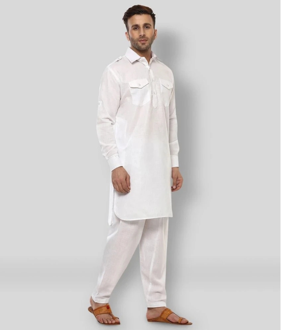 Hangup - White Cotton Blend Regular Fit Mens Pathani Suit ( Pack of 1 ) - None