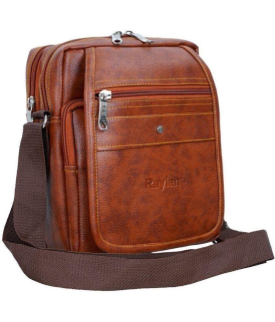 Raylan - Brown Textured Messenger Bag - Brown