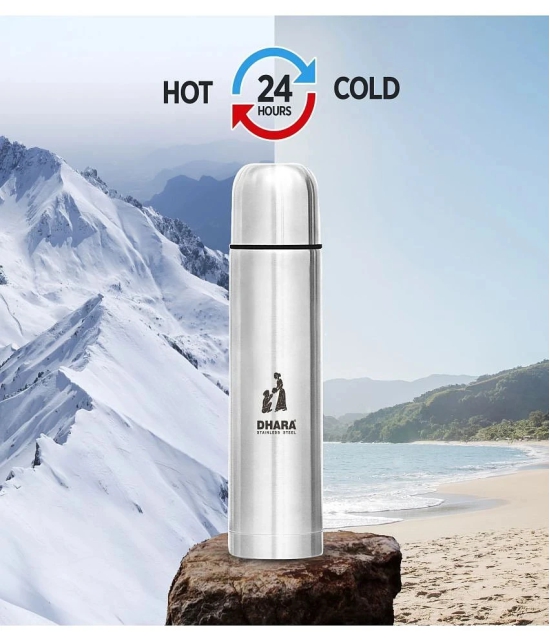 Dhara Stainless Steel Silver Water Bottle 750 mL ( Set of 1 ) - Silver