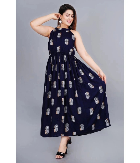 Smien - Blue Rayon Womens Anarkali Kurti ( Pack of 1 ) - None