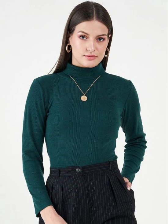 Long Sleeves Turtle Neck Cotton Fitted Top