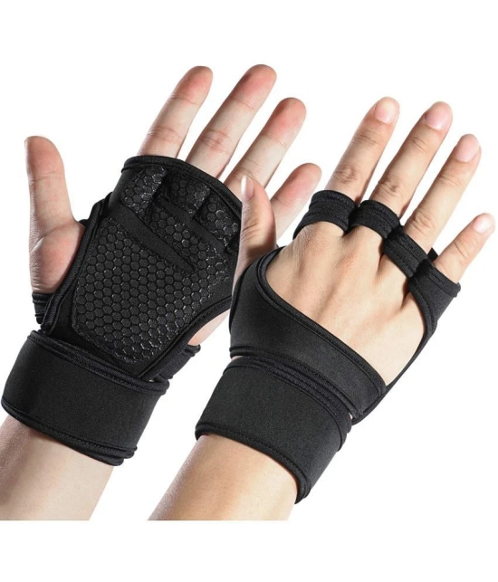 ZAYSOO Exercise Fitness Unisex Polyester Gym Gloves For Beginners Fitness Training and Workout With Half-Finger Length - M