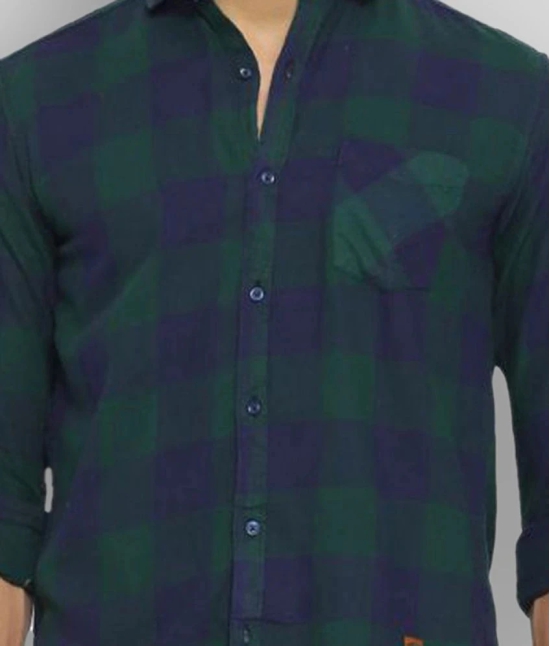 Campus Sutra Cotton Regular Fit Checks Full Sleeves Mens Casual Shirt - Green ( Pack of 1 ) - None