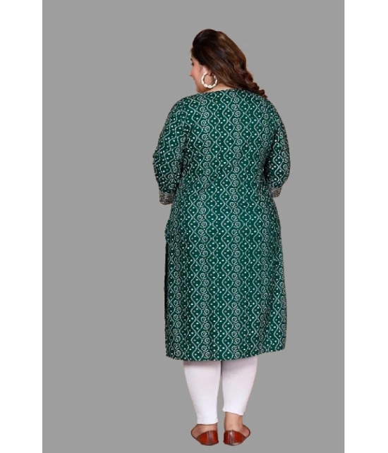 miravan Rayon Printed Straight Womens Kurti - Green ( Pack of 1 ) - None