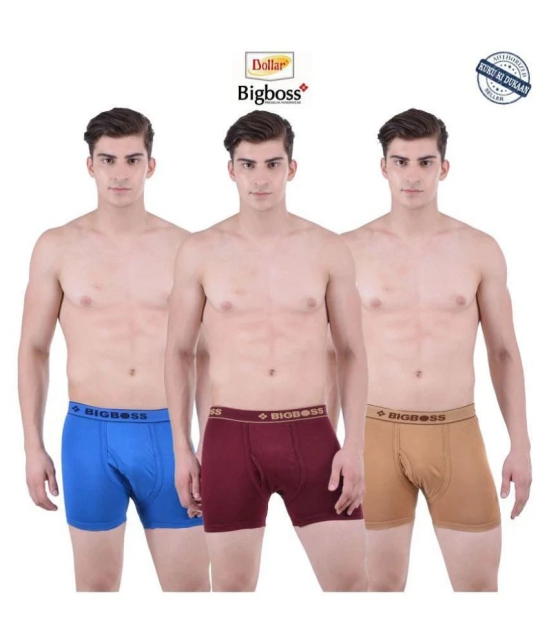 Dollar Bigboss - Maroon 100% Cotton Mens Trunks ( Pack of 3 ) - 80