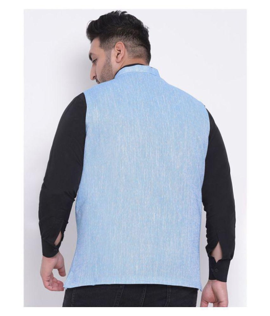 Hangup Blue Linen Nehru Jacket - None