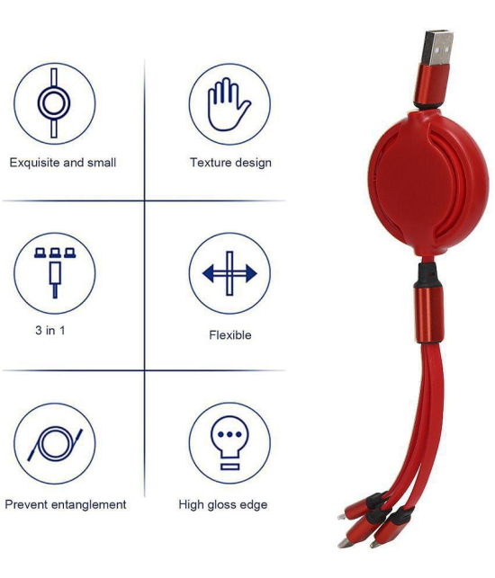 NBOX - Red 3A Multi Pin Cable 1.2 Meter - Red