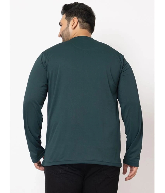 YHA Cotton Blend Regular Fit Solid Full Sleeves Mens T-Shirt - Dark Green ( Pack of 1 ) - None