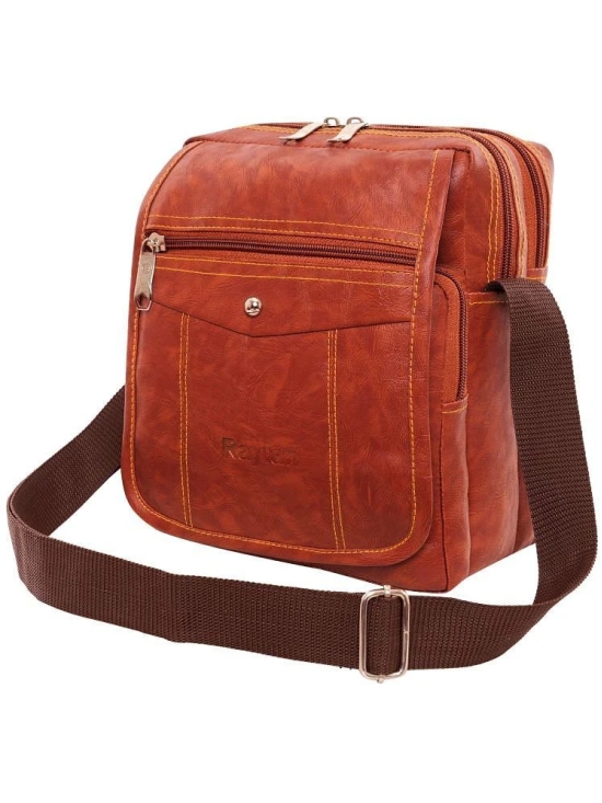 Raylan Brown Solid Messenger Bag - Brown