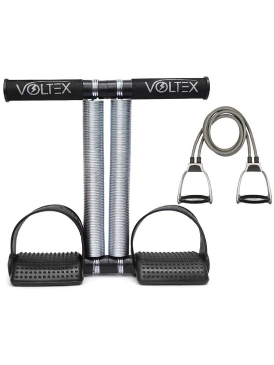 VOLTEX Tummy Trimmer Double Spring  Abs Exerciser for Men and Women  Rubber Double Toning Tube Red - Medium Resistance - Assorted