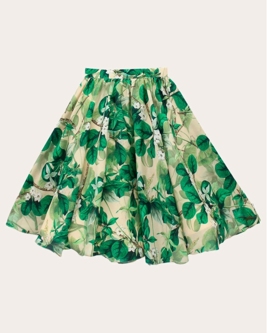 Kids Girls Green And White Gorgeous Crop Top With Full Length Skirt-4 - 5 Years / Green