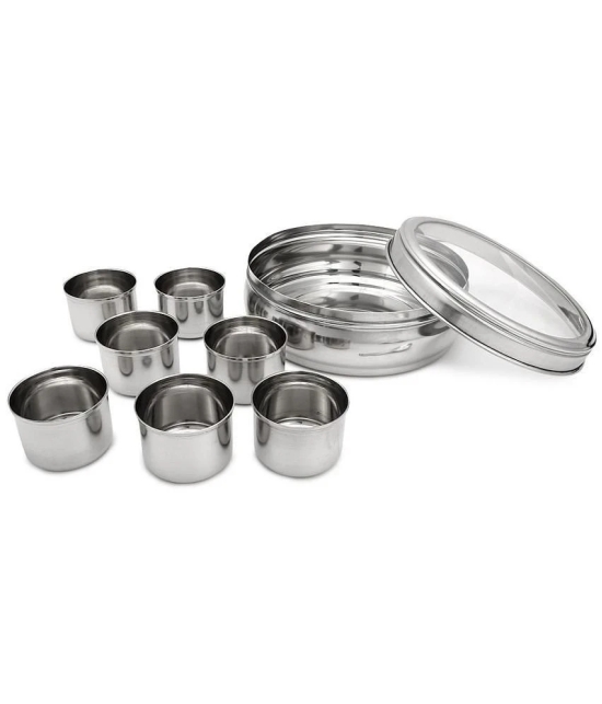 Dynore See Through Masala Steel Silver Spice Container ( Set of 1 ) - Silver