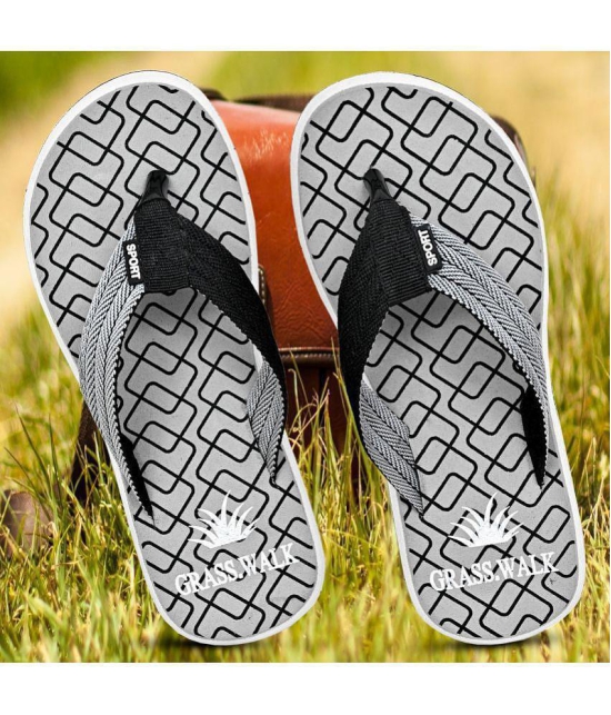 GRASS WALK - Grey Men's Thong Flip Flop - None