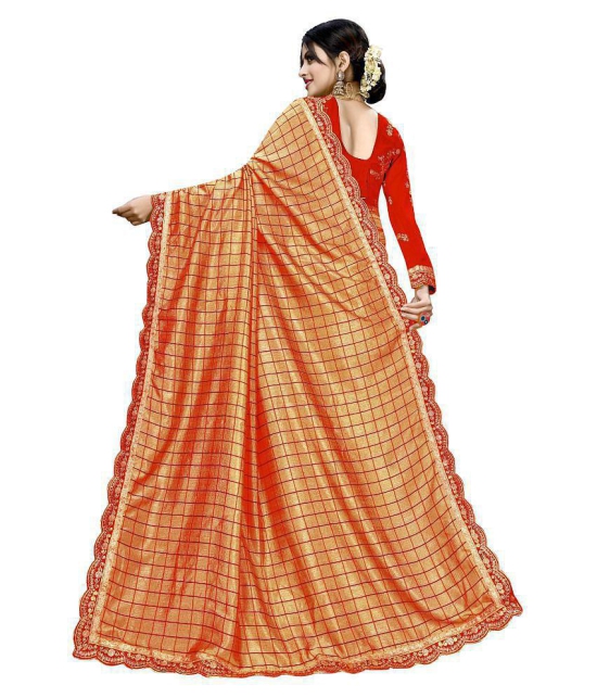 ofline selection - Orange Silk Blend Saree With Blouse Piece (Pack of 1)