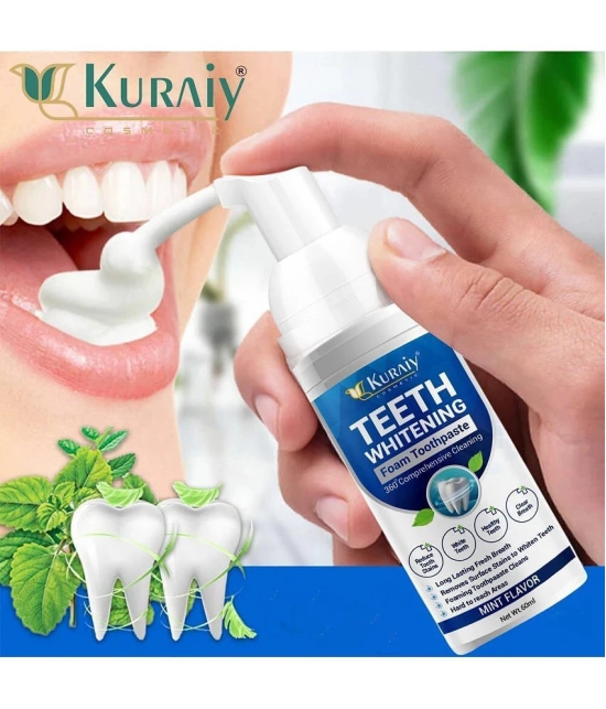 KURAIY Teeth Whitening Oral Hygiene Breath Toothpaste Foam 60ML Pack of 2