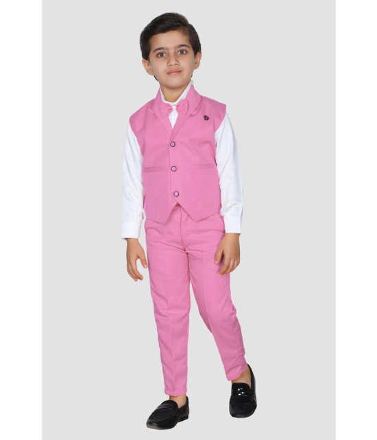 Fourfolds - Pink Cotton Blend Boys Shirt & Pants ( Pack of 1 ) - None