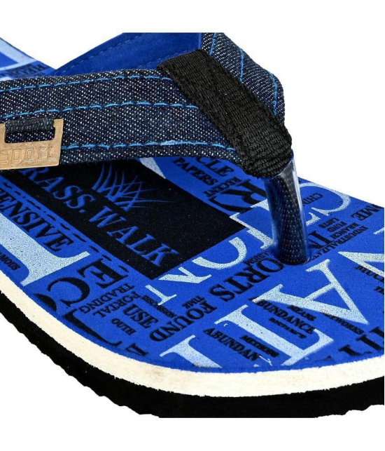 GRASS WALK Blue Men's Thong Flip Flop - None