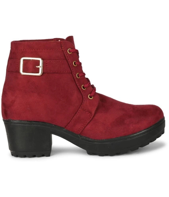 Saheb - Red Womens Ankle Length Boots - None