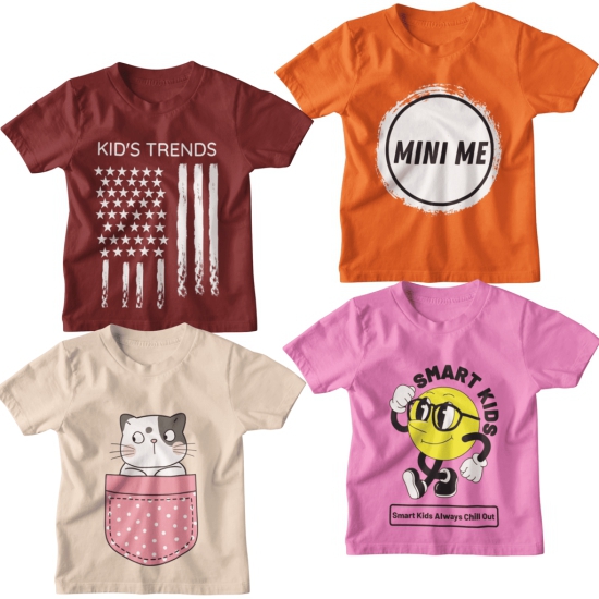 Elevate Everyday Style: KID'S TRENDS® Unisex Pack of 4 for Boys, Girls, and Trendsetting Kids!