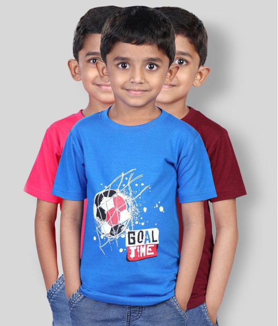 JILZ - Multicolor Cotton Boy's T-Shirt ( Pack of 3 ) - None