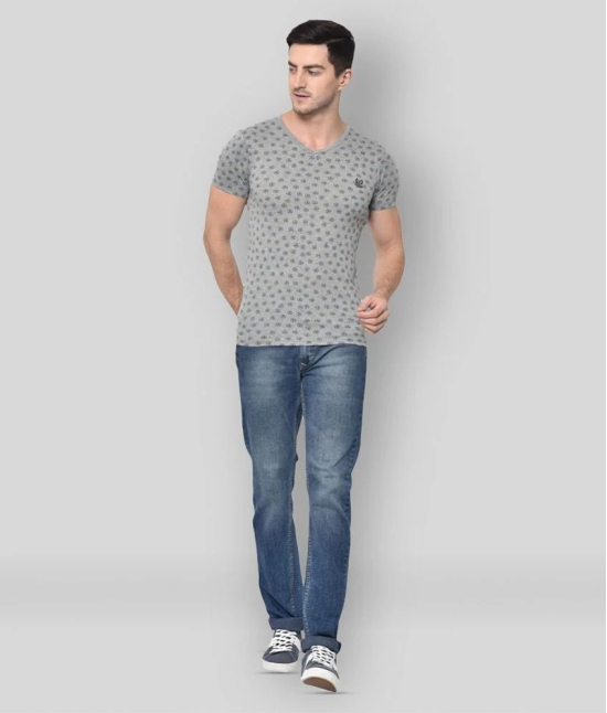 Vimal Jonney Cotton Blend Grey Printed T-Shirt - None