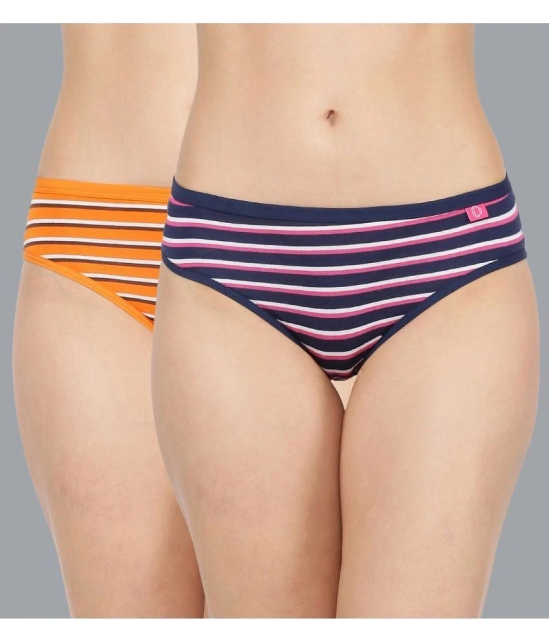 Dollar Missy Pack of 2 Cotton Striped Womens Hipster ( Multi Color ) - None