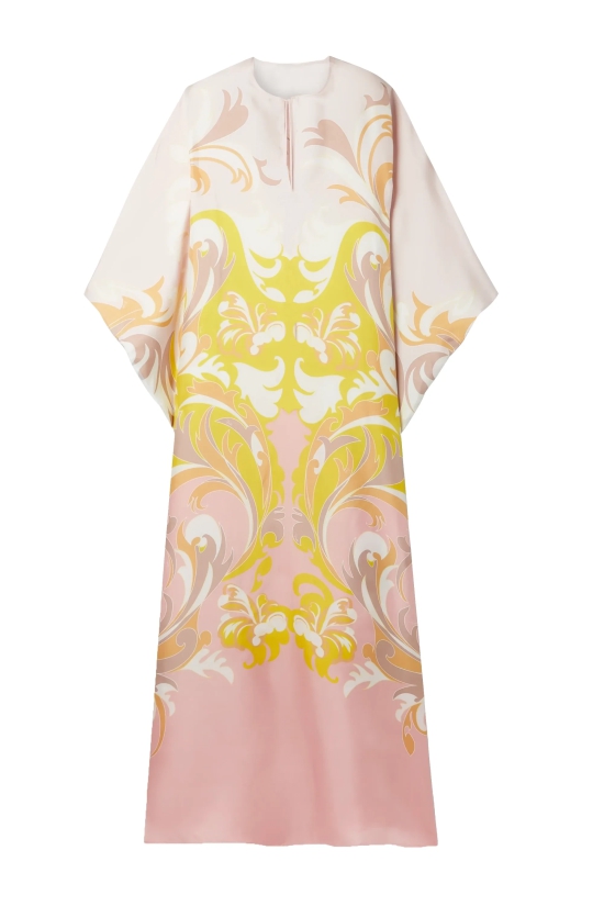 Rorschach Satin Silk Kaftan Dress