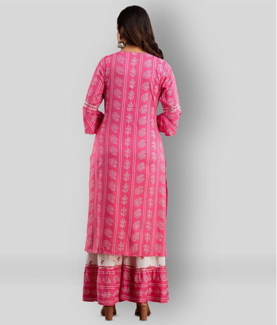 Lee Moda - Pink Straight Rayon Women's Stitched Salwar Suit ( Pack of 1 ) - XXL