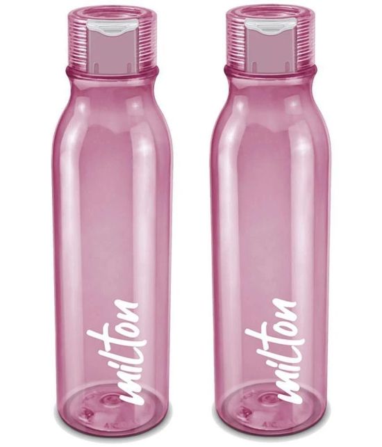 Milton Name Tag Pet Water Bottle, Set of 2, 1 Litre Each, Burgundy - Burgundy