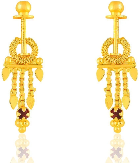 LUV FASHION Golden Threader Earrings ( Pack of 1 ) - Golden