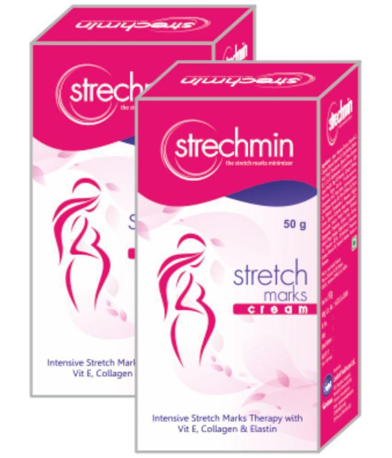 STRECHMIN Stretch Marks Cream with Vitamin E 50g Pack of 2 (100 g)