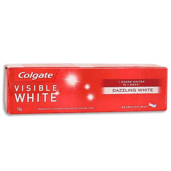 Colgate Visible White Teeth Whitening Toothpaste Protects Enamel Removes Stains With Whitening Accelerators 50G