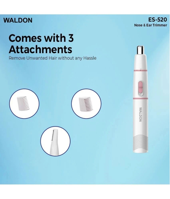 WALDON Nose&Eyebrow Trimmer White Cordless Nose Trimmer With 60 minutes Runtime