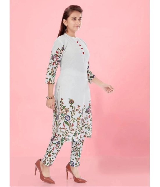 Aarika White Cotton Girls Kurti ( Pack of 1 ) - None