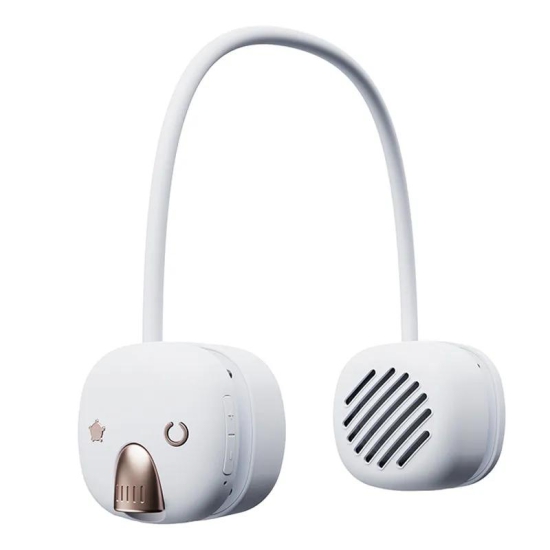 T5 Mini Size Neck Hanging Bluetooth Speaker Neckband Portable Wireless HiFi Sound Subwoofer with LED Light-White