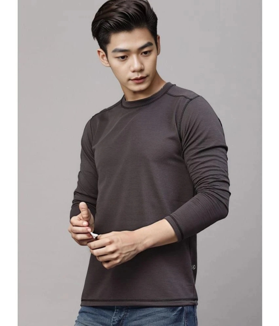 Rigo Polyester Slim Fit Solid Full Sleeves Mens T-Shirt - Black ( Pack of 1 ) - None