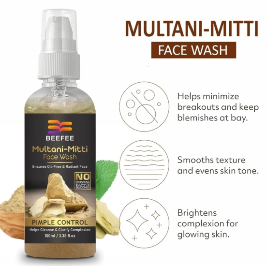 BEEFEE FACE WASH KIT (KUMKUMADI, MULTANI MITTI, PAPAYA & VITAMIN-C FACE WASH)