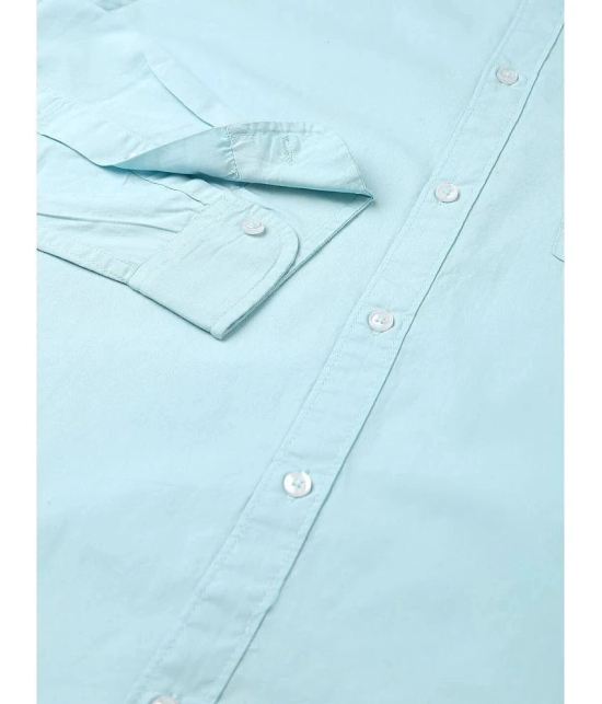 liferoads - Light Blue 100% Cotton Slim Fit Mens Casual Shirt ( Pack of 1 ) - None