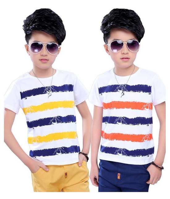 FORCE Kids Cotton Tshirt White::Yellow::Navy blue::Orange:: 5-6Years - None