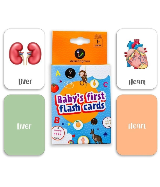 ILEARNNGROW Body Part Flash Cards - Covers internal and external body parts. Cards for Kids Early Learning | Easy & Fun Way of Learning 1+ years - Multi-Colour